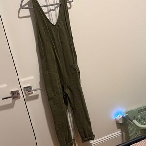 Free People Deep Olive Jumpsuit